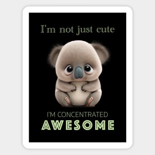 Koala Concentrated Awesome Cute Adorable Funny Quote Magnet